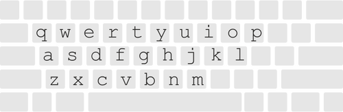 Vector clip art of typed QWERTY keyboard