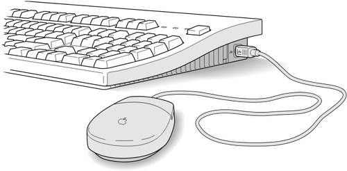 Vektor illustration av tangentbordet Apple mouse