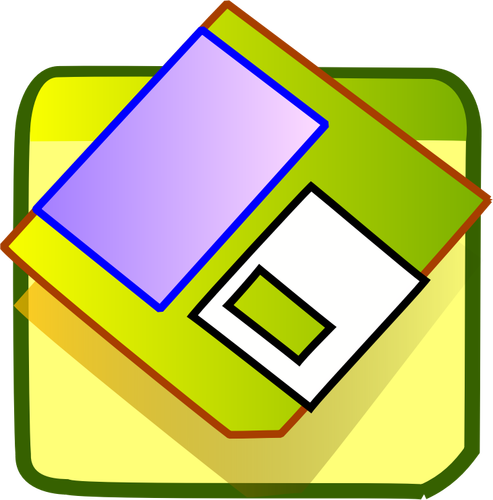 Ilustração em vetor de um ícone de disquete de tons de verde
