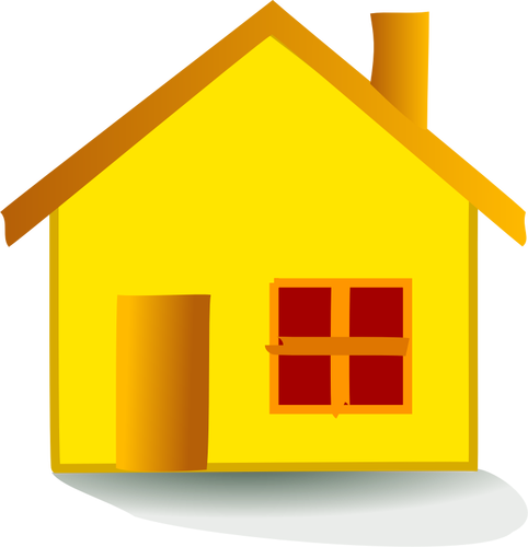 Gráficos vetoriais do ícone da pequena casa laranja