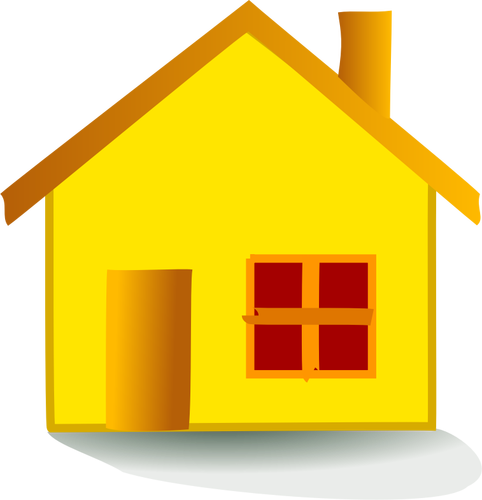 Vector graphics of small orange house icon