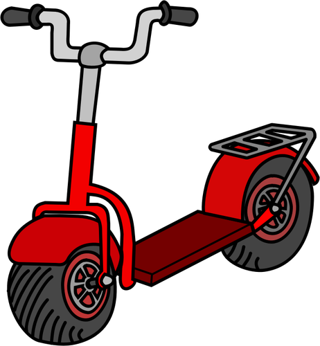 Vektor illustration av röda kick scooter
