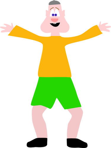 Happy cartoon man vector clip art