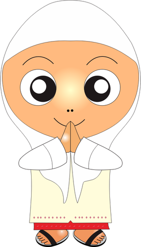 Praying kid vector clip art