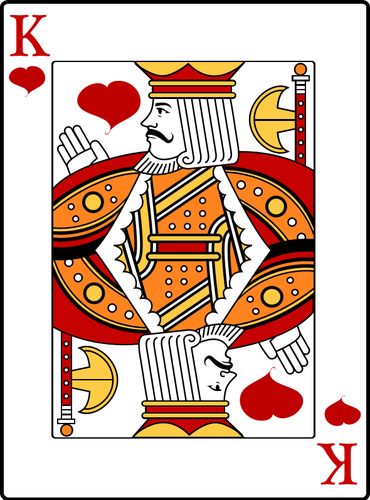 מלך בתמונה וקטורית קלף משחק לבבות