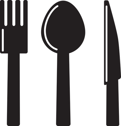Knife, spoon and fork silhouette