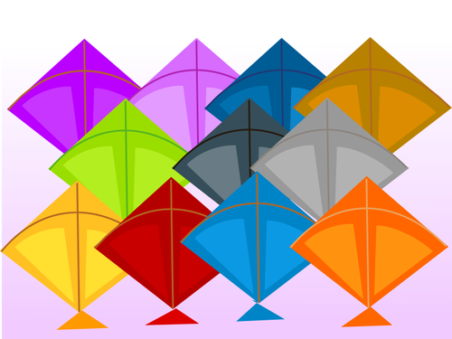 Vector drawing of kites