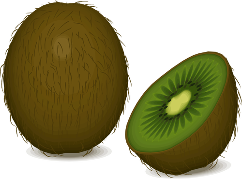 Kiwi fruit and half