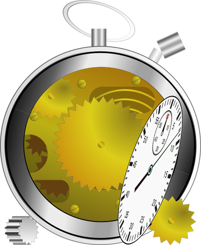 Vector illustration of broken manual stopwatch