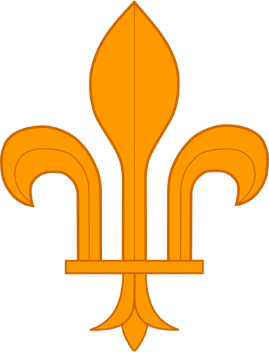 Vektorové ilustrace oranžové fleur-de-lis
