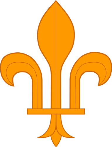 Ilustracja wektorowa z fleur-de-lis pomarańczowy