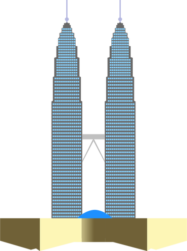 Las Torres Petronas en Kuala Lumpur vectoriales Prediseñadas