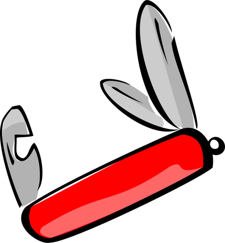 Kırmızı Swiss army bıçağı vektör küçük resim