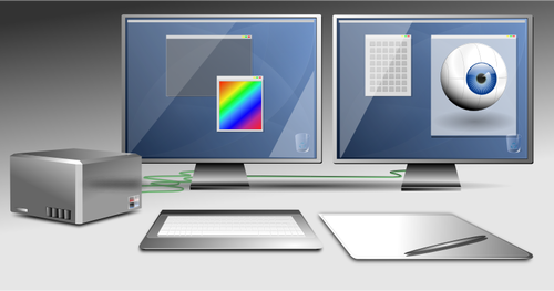 Graphic workstation vector image