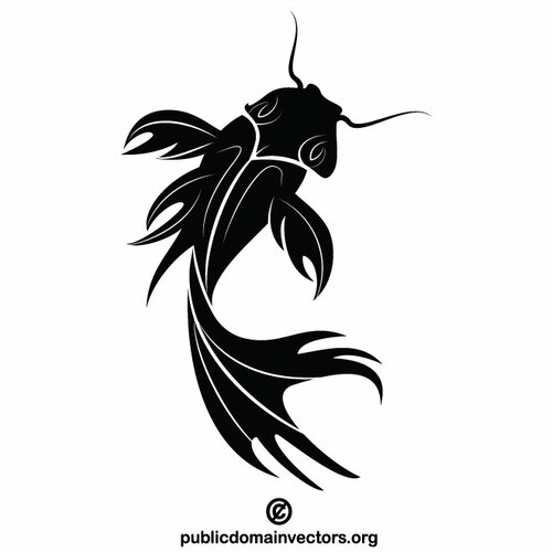 Silhouette di pesce Koi