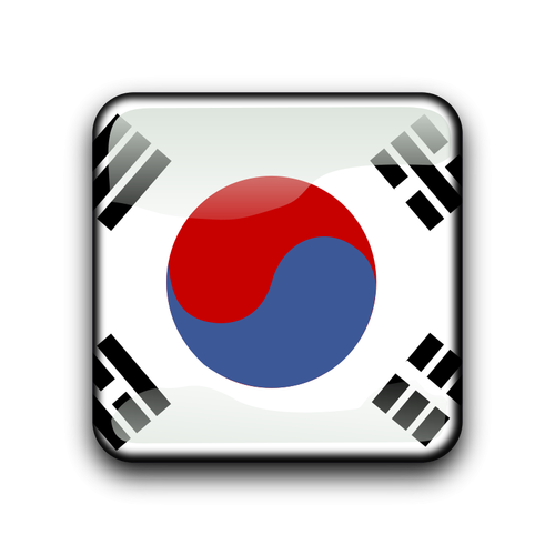 Botão de bandeira e web de Coreia do Sul