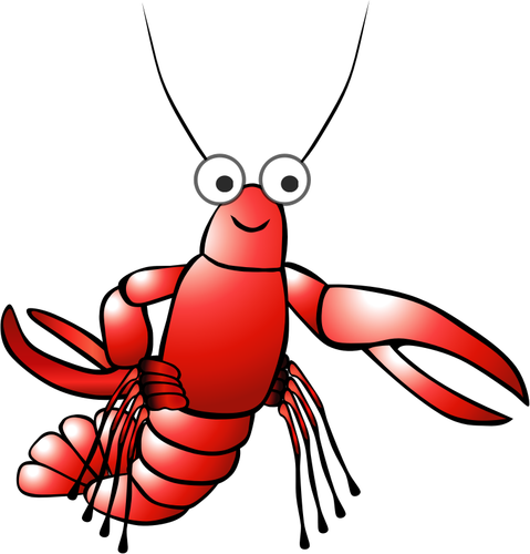 Red cartoon lobster
