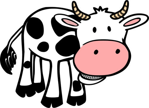 Chewing cow vector clip art