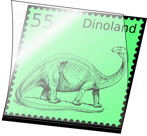 Image clipart vectoriel du timbre-poste avec dinosaure