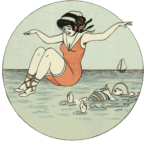 Dívka v retro plavky