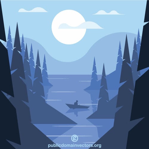 Lake and the forest | Public domain vectors