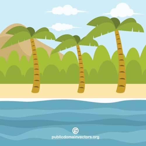 Clipart de praia tropical