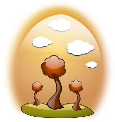 卵の形のフレーム ベクトル画像で秋の風景