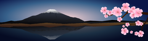 Japan evening landscape vector image