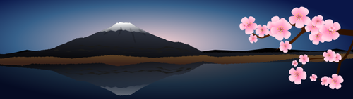 Japón noche paisaje vector de la imagen