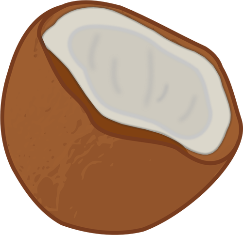 Grafika wektorowa pół kokosowego owoce ikony
