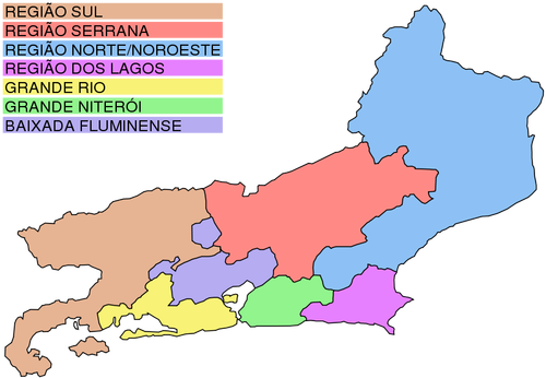 Harta de desen vector Rio de Janeiro
