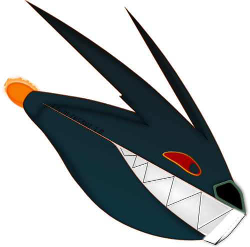 Image vectorielle de fusée requin cartoon