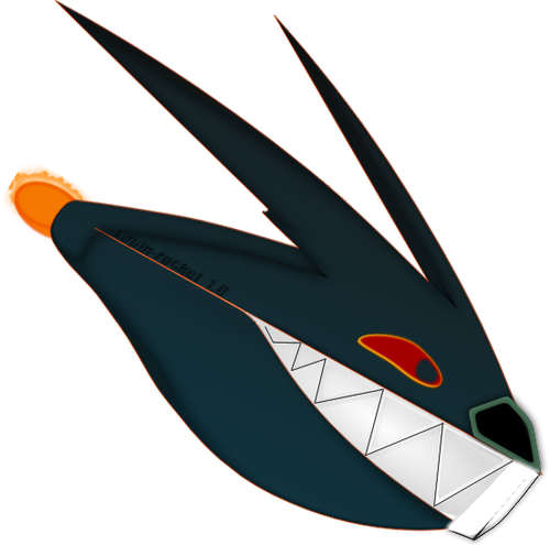 Rocket shark cartoon vector image