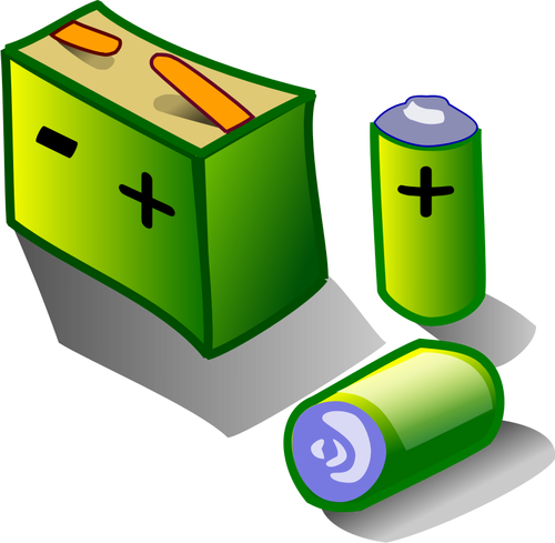Illustration of batteries and accumulator | Public domain vectors