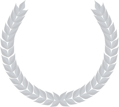 Vector clip art of laurel border made out of silver wheat