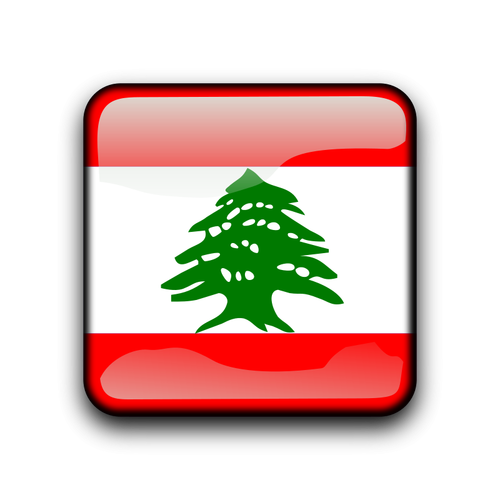 Lebanese vector flag inside web button