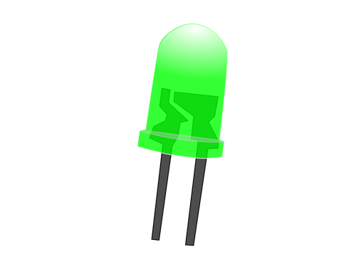 Lâmpada de LED verde na