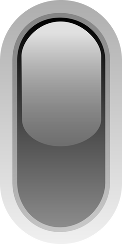 Pílula na vertical em forma de desenho vetorial de botão preto