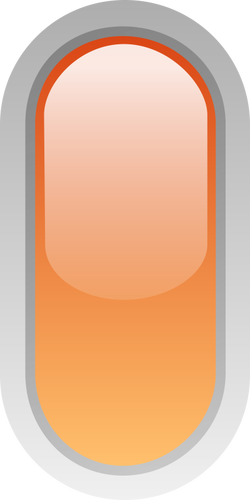 Vzpřímené pilulka ve tvaru oranžové tlačítko vektorové ilustrace