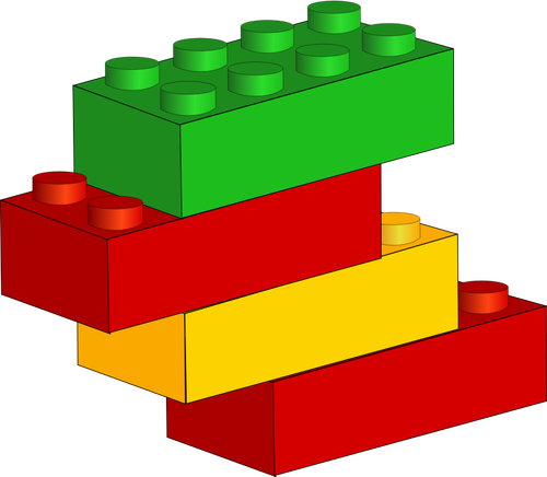 Stackable plastik bloklarını çizim vektör