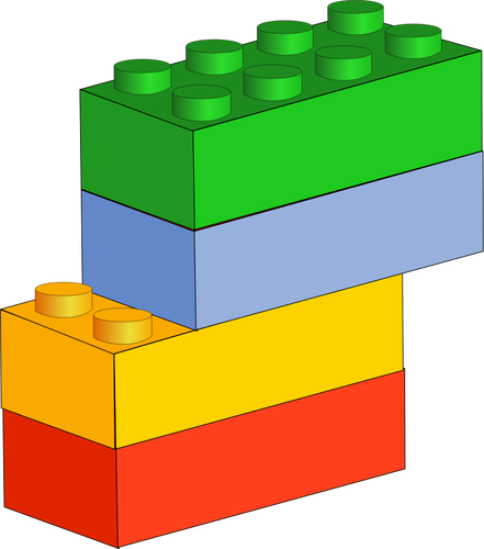 Цветные пластиковые блоки векторной графики