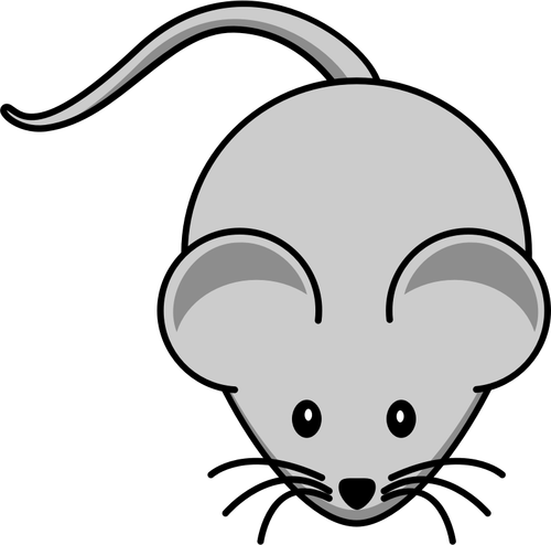 Vector drawing of cartoon mouse with long mustache