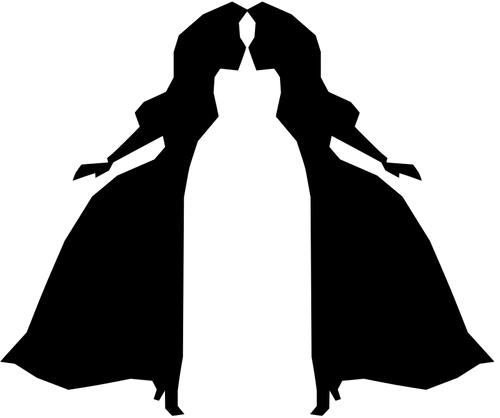 Girl couple silhouette