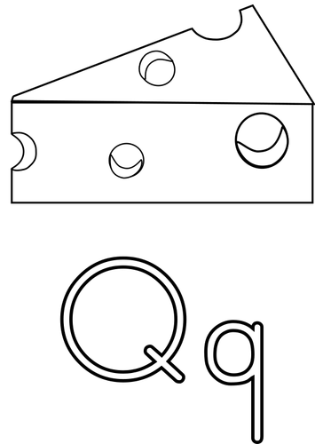 Queso y letra '' Q'' | Vectores de dominio público