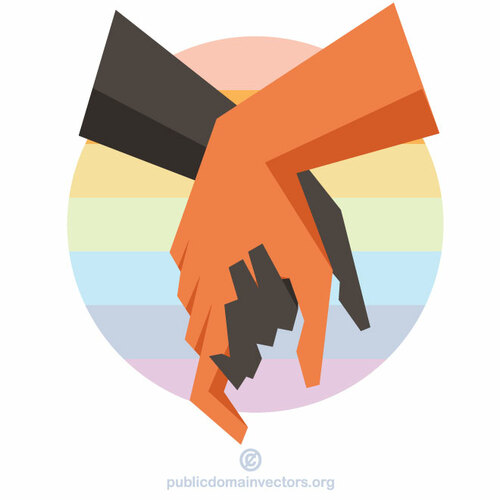Ținând mâinile steagul LGBT