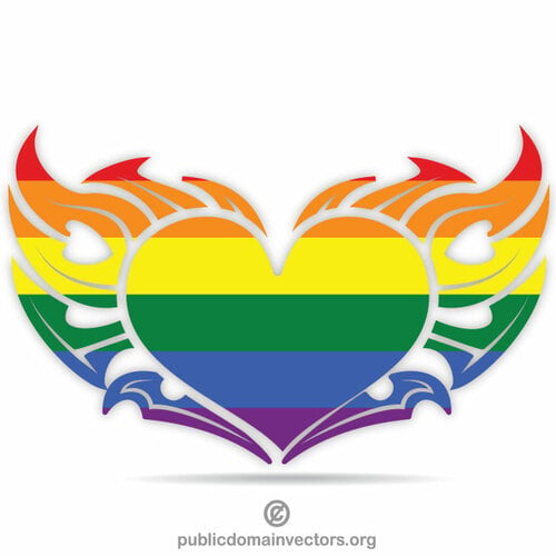 LGBT bayrağı ile yanan kalp