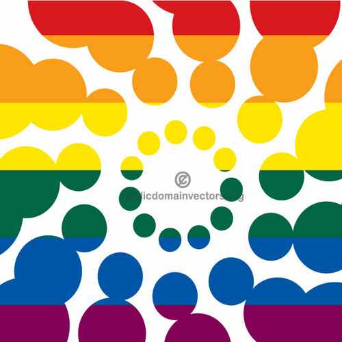 Ретро фон с цветами ЛГБТ