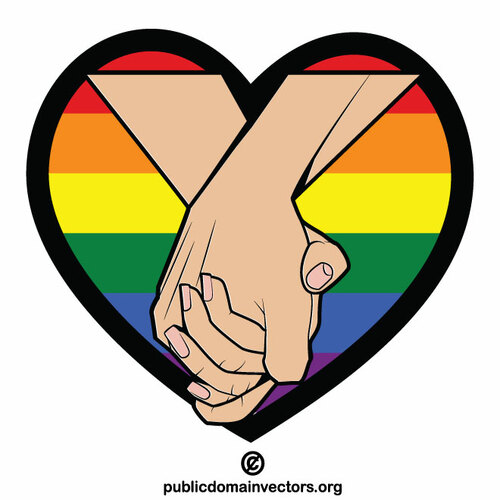 Hand in hand LGBT vlag