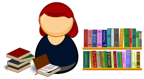 Librarian vector clip art