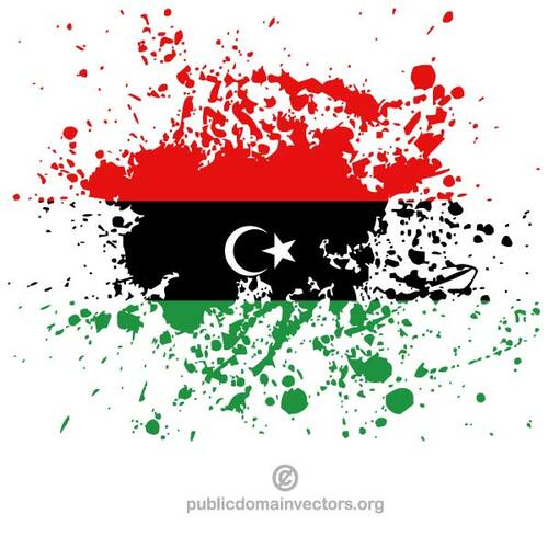 Libysche Flagge in Malstrich